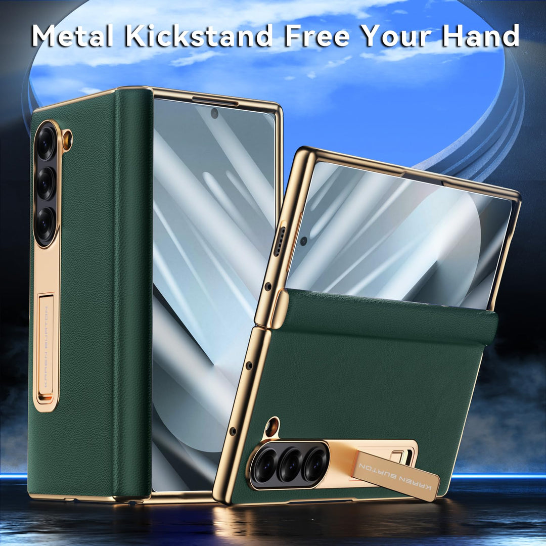 Galaxy ZFold 6 Luxe Leather Shield Case - Green