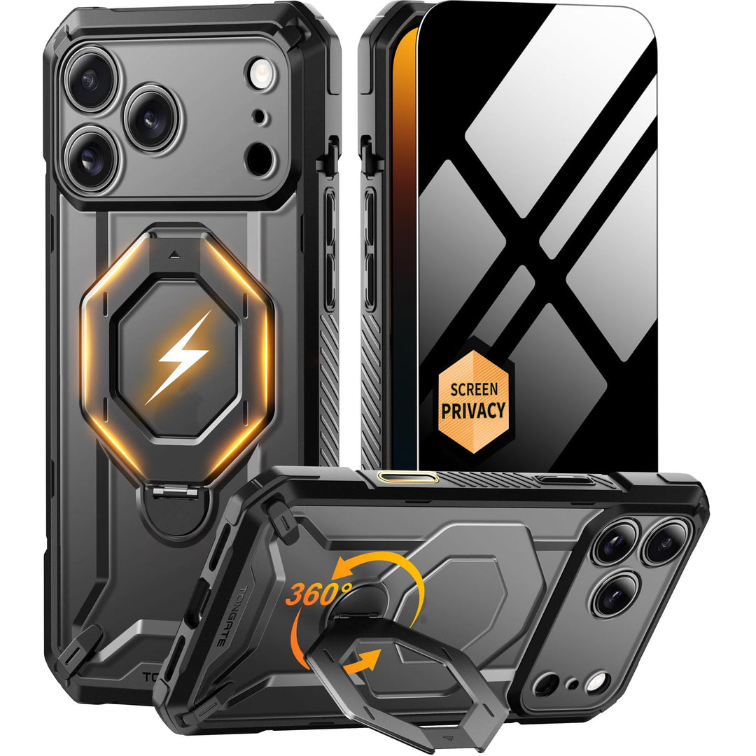 TONGATE 360° MagSafe Armor Case w/ Privacy & Camera Guard