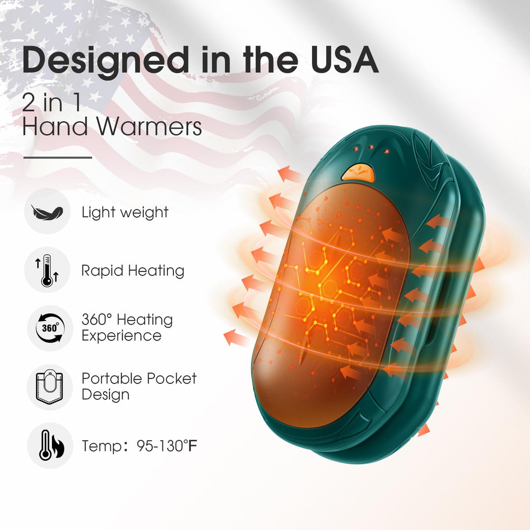 SmartHeat Duo: 20Hrs Rechargeable Hand Warmers