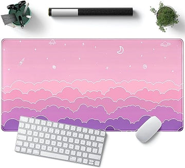 Cute Clouds Pink Mouse Pad - XXL Gaming Desk Accessories