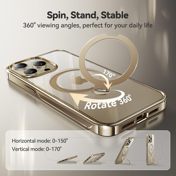 CASEKOO 360° MagSafe Clear Stand Case for iPhone 17 Pro Max
