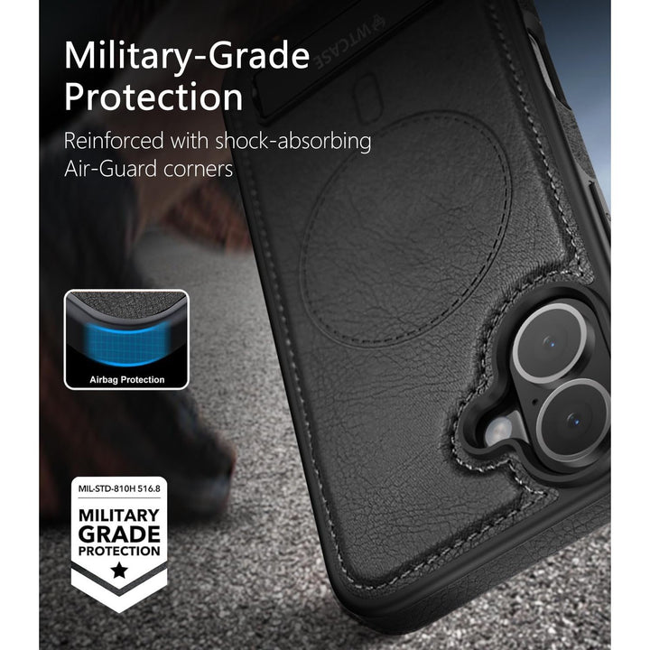 MagSafe SlimStand: Magnetic Leather Case for iPhone 17