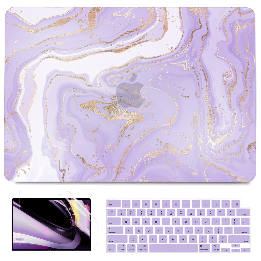 Purple Marble MacBook Air Shell & Accessory Set
