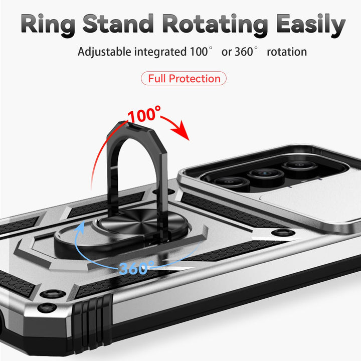 SunStory Phone Case for Samsung Galaxy A15 5G Case with HD Screen Protector & Slide Camera Cover & Rotated Ring Kickstand, [Military-Grade] Phone Case for Galaxy A15 5G (Red) - DOKUTRONIX
