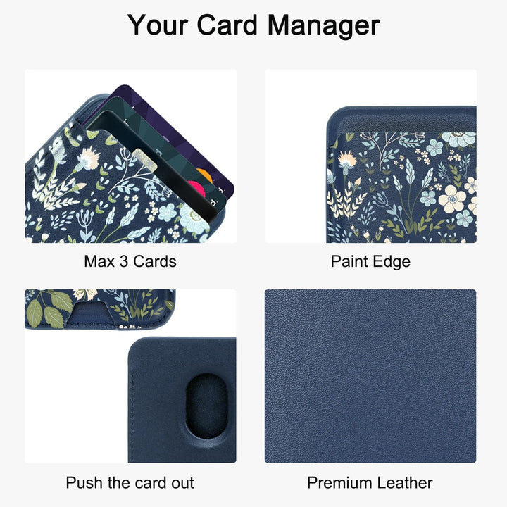 Magnetic Wallet - Blue Daisy - DOKUTRONIX