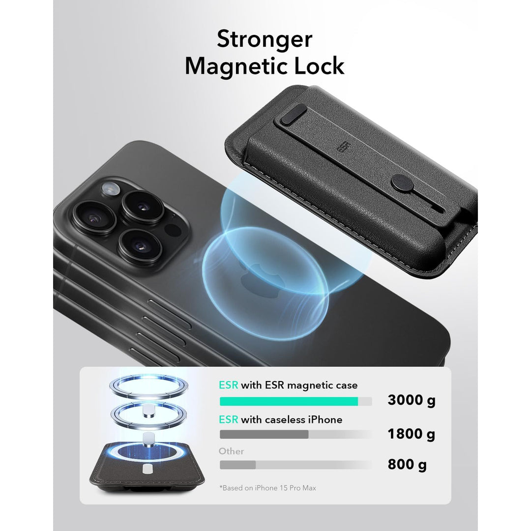 ESR MagSafe Slim Wallet - 5-Card RFID Black - DOKUTRONIX