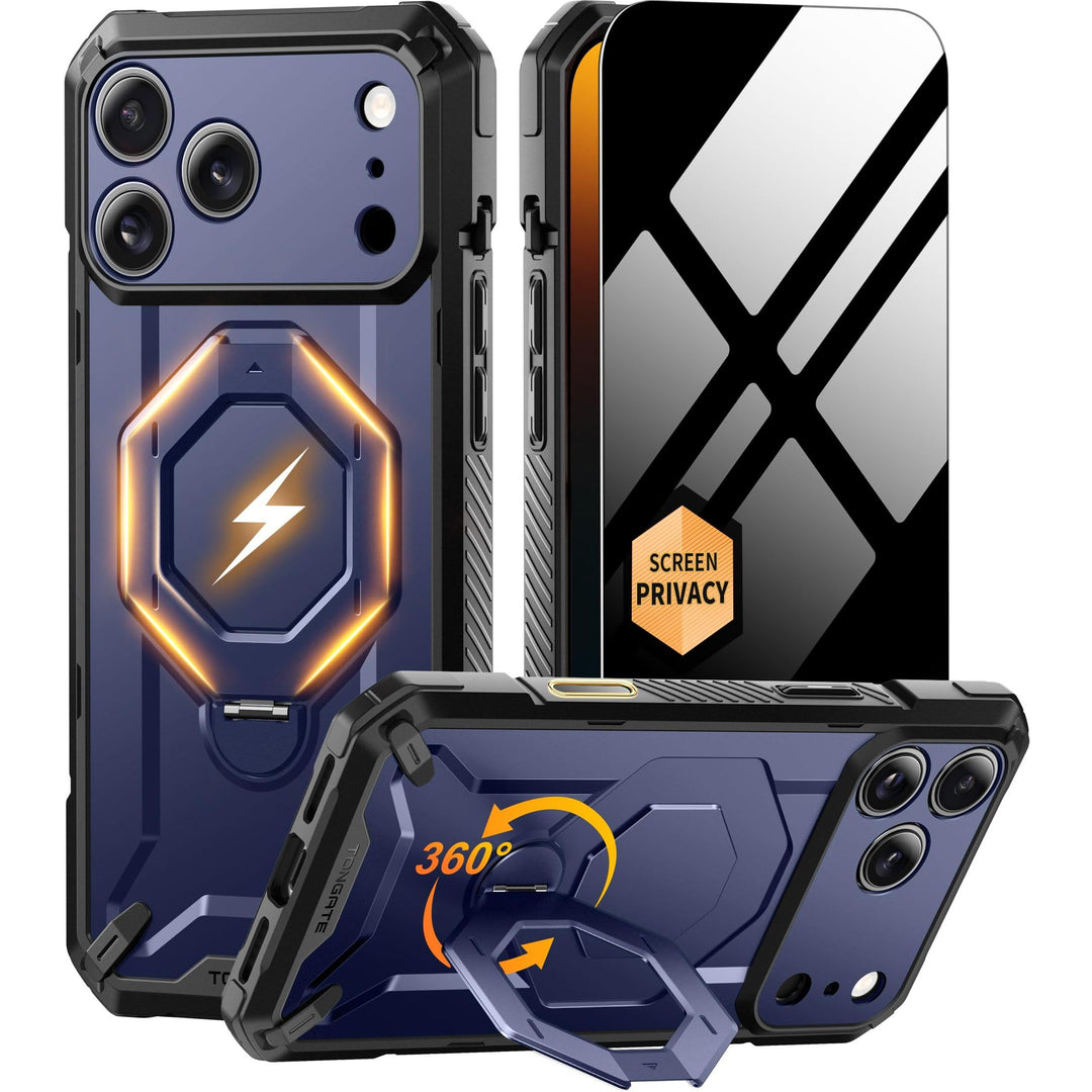 TONGATE 360° MagSafe Armor Case w/ Privacy & Camera Guard