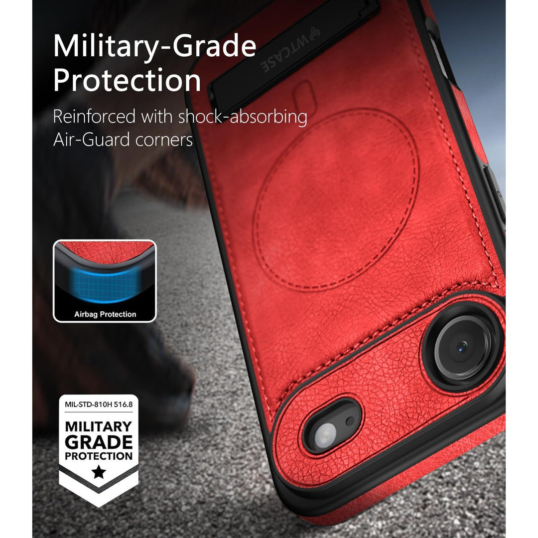 MagSafe SlimStand: Magnetic Leather Case for iPhone 17