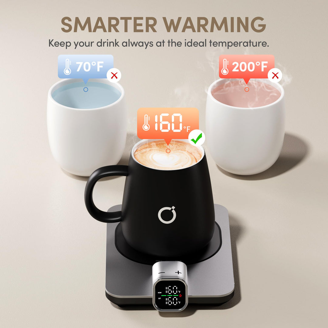 SmartTemp Coffee Mug Warmer Set - Black 15oz