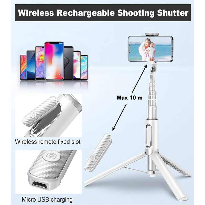 Snap360 All-in-1 Tripod & Selfie Stick - White - DOKUTRONIX