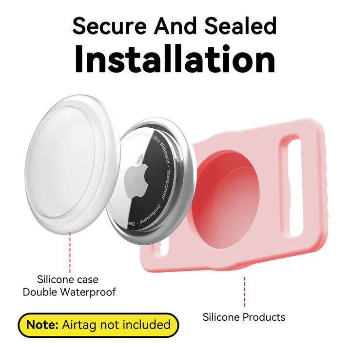 2-Pack Waterproof AirTag Dog Collar Holders – Black Silicone - DOKUTRONIX