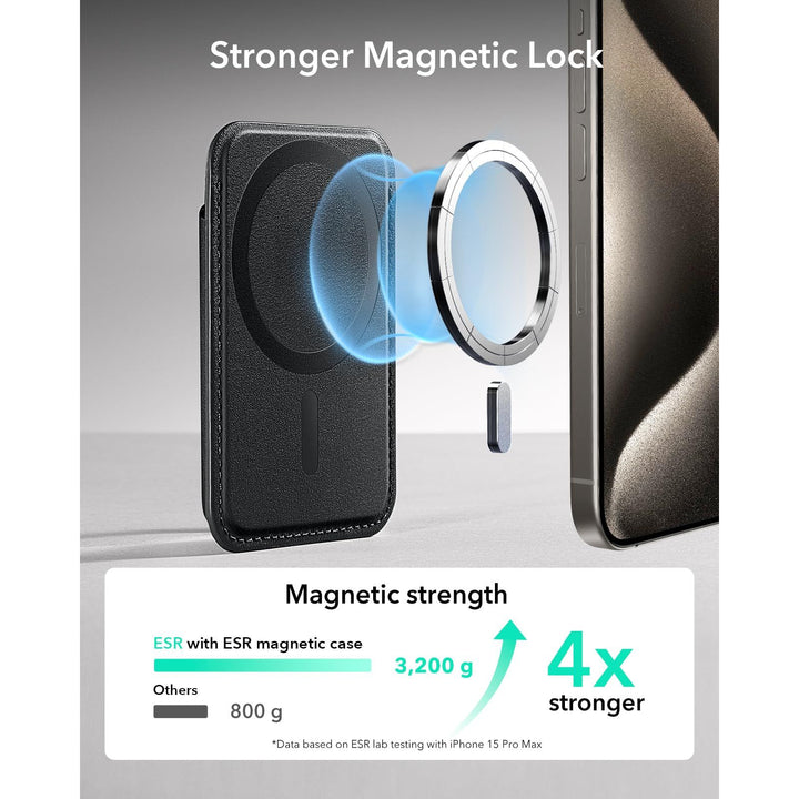 ESR MagSafe Slim Wallet - 5-Card RFID Black - DOKUTRONIX