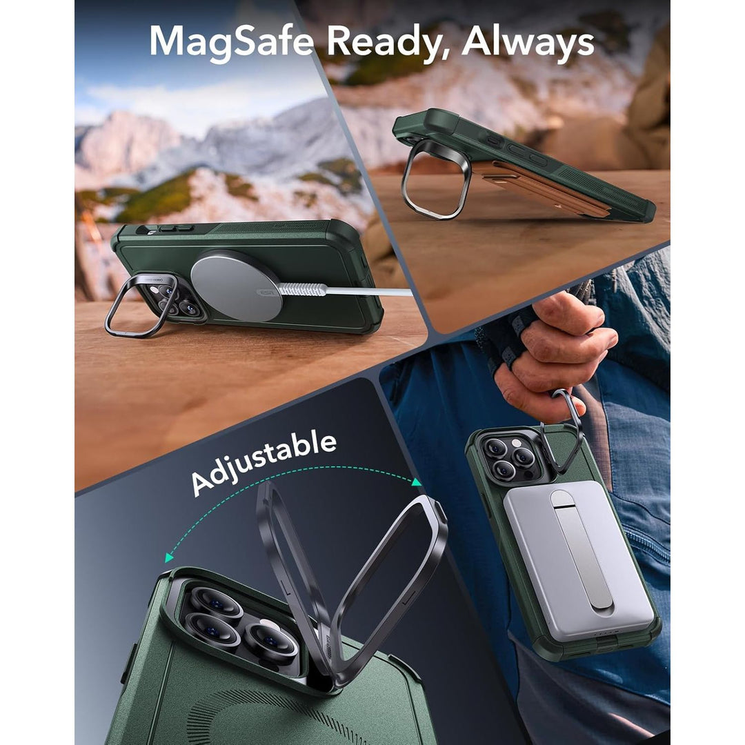 ESR Cyber Series MagSafe Stand Case, 23ft Drop, Green