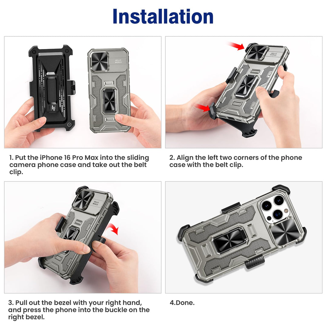 VEGO Armor Case for iPhone 16 Pro Max - Black