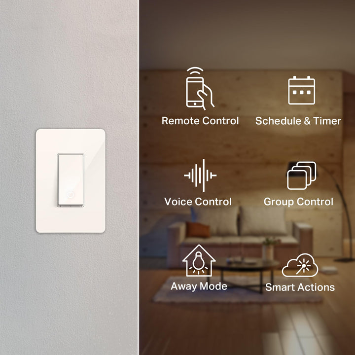 Kasa Smart Light Switch HS200, Single Pole, Needs Neutral Wire, 2.4GHz Wi-Fi Light Switch Works with Alexa and Google Home, UL Certified, No Hub Required , White - DOKUTRONIX