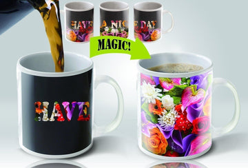 Magic Mug - Amazing Heat Sensitive Color Changing Coffee Mug, Flowers Design - 11oz