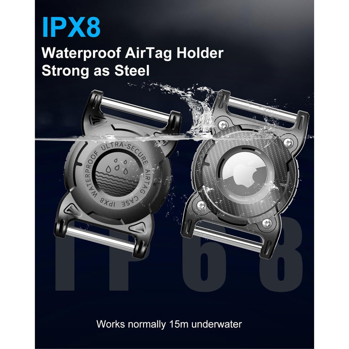 ONEONTA Waterproof AirTag Dog Collar Holder – TPU & Metal - DOKUTRONIX