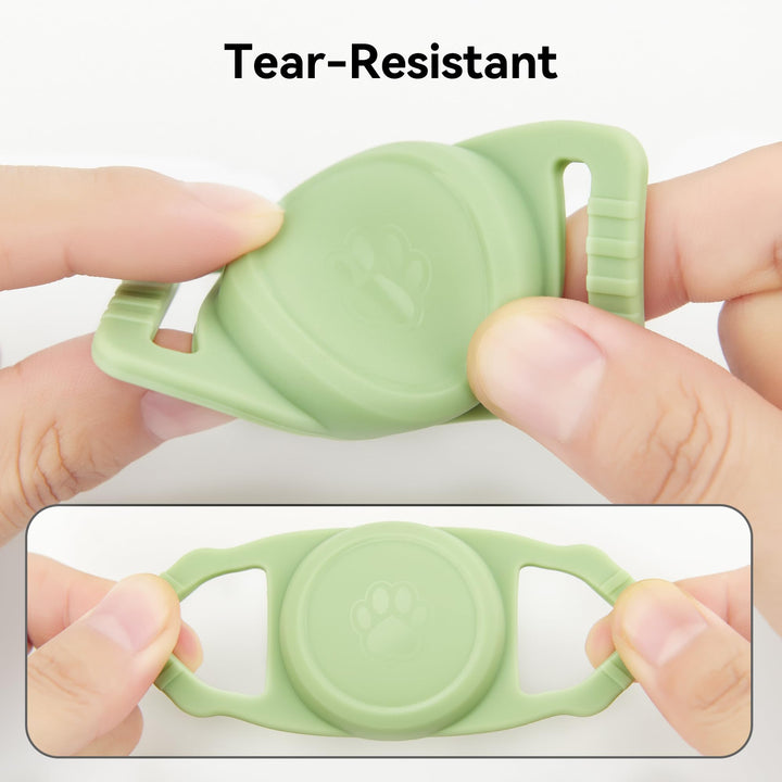 2-Pack Waterproof AirTag Dog Collar Holders – Black Silicone - DOKUTRONIX