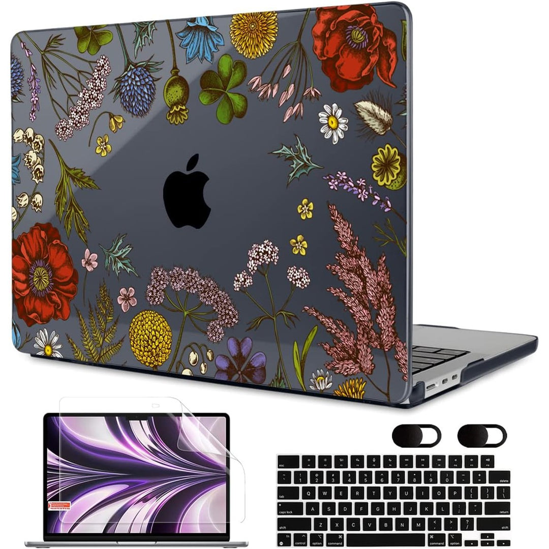 MEEgoodo Floral Hard Shell Case for MacBook Air 13