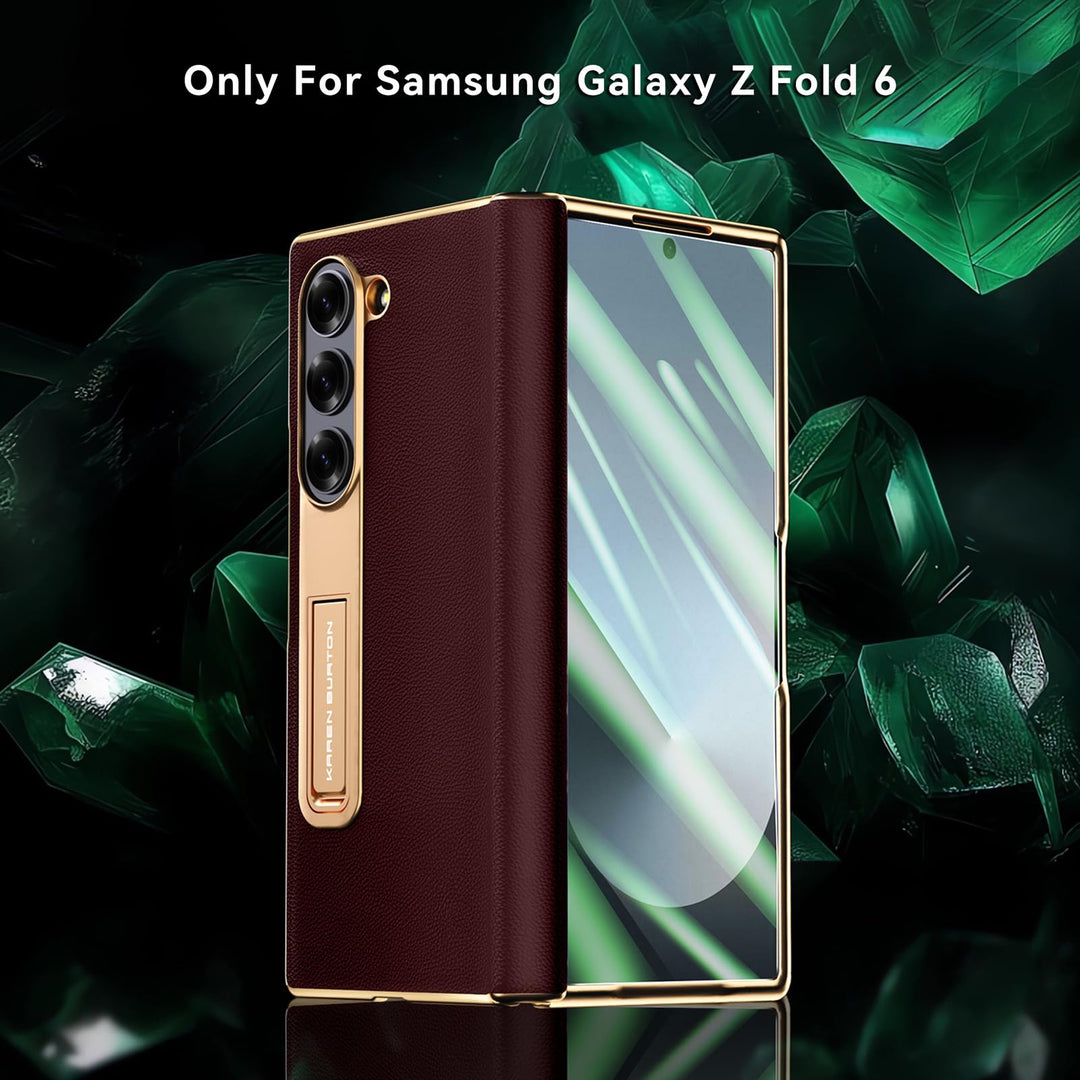 Galaxy ZFold 6 Luxe Leather Shield Case - Green