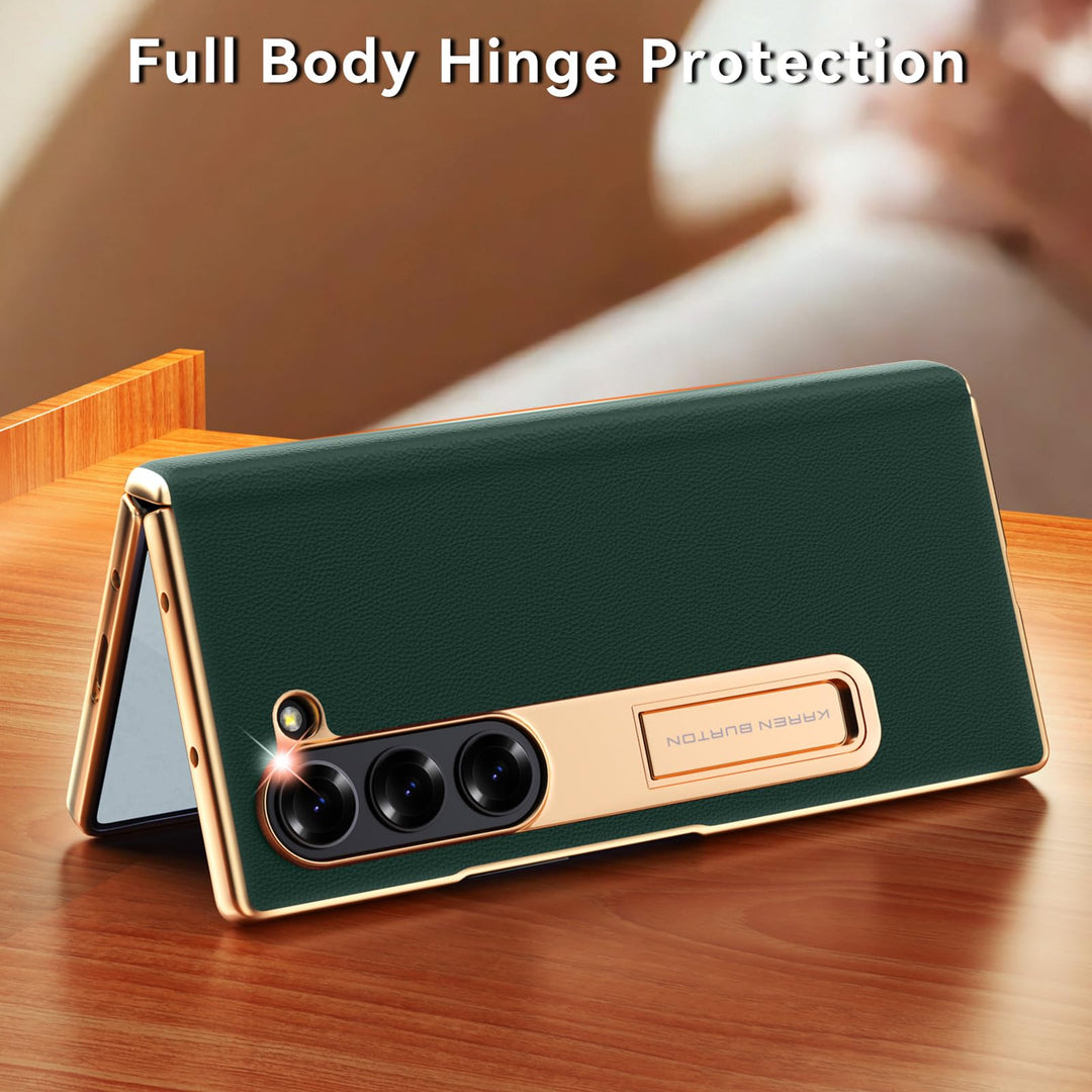 Galaxy ZFold 6 Luxe Leather Shield Case - Green