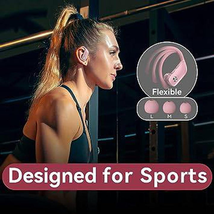 SportBuds Glow - Pink LED Bluetooth Earbuds - DOKUTRONIX