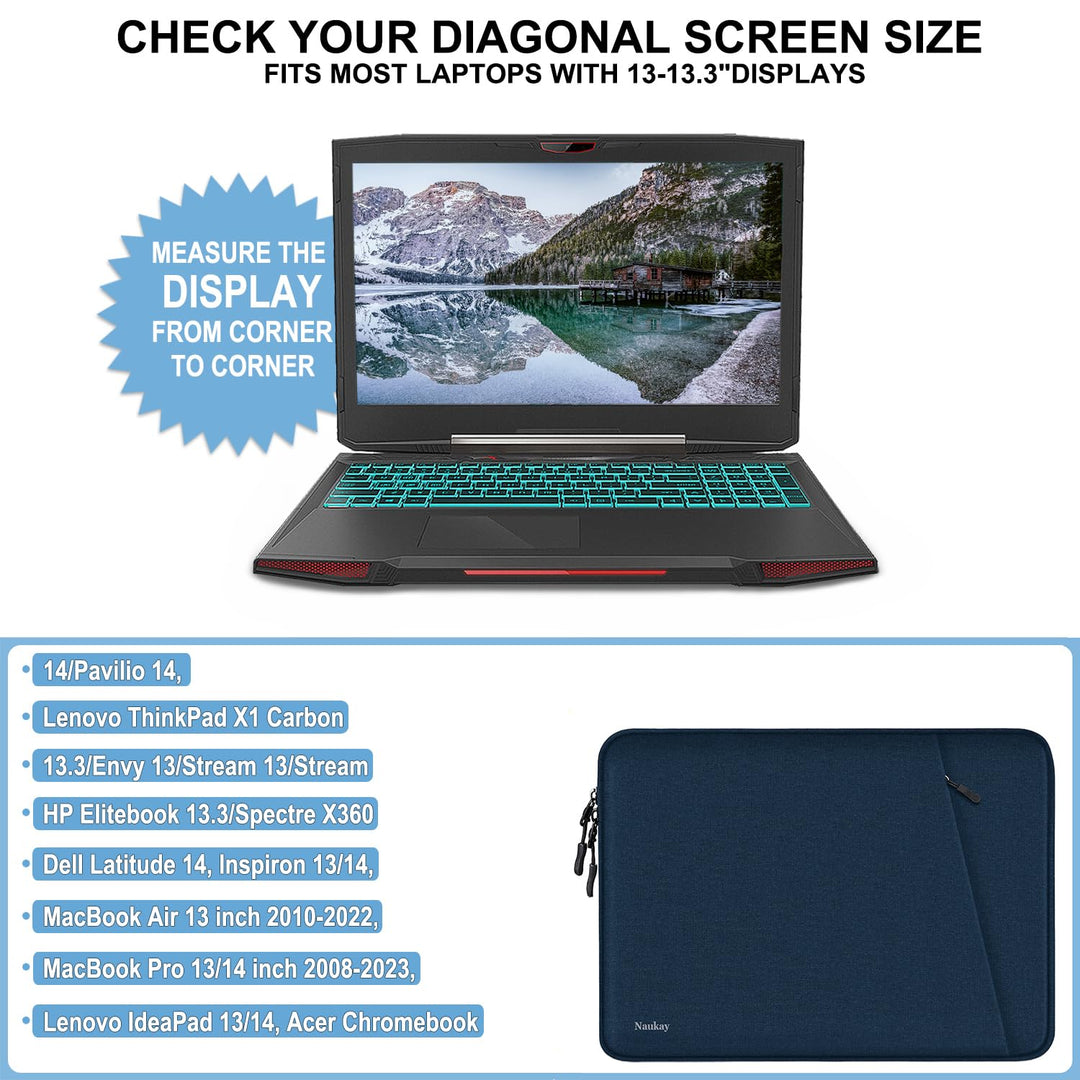 Gray Shockproof 13.3 Laptop Sleeve & Accessory Bag