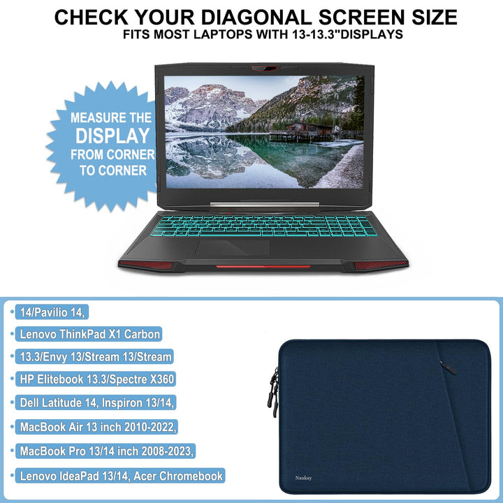 Gray Shockproof 13.3 Laptop Sleeve & Accessory Bag