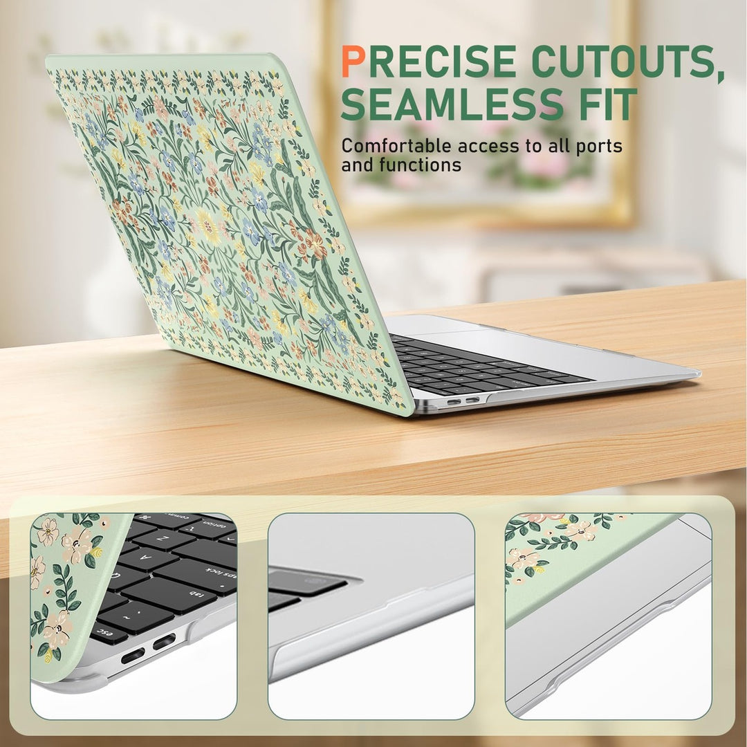 iLeadon Pink Floral MacBook Air 13 Case & Cover