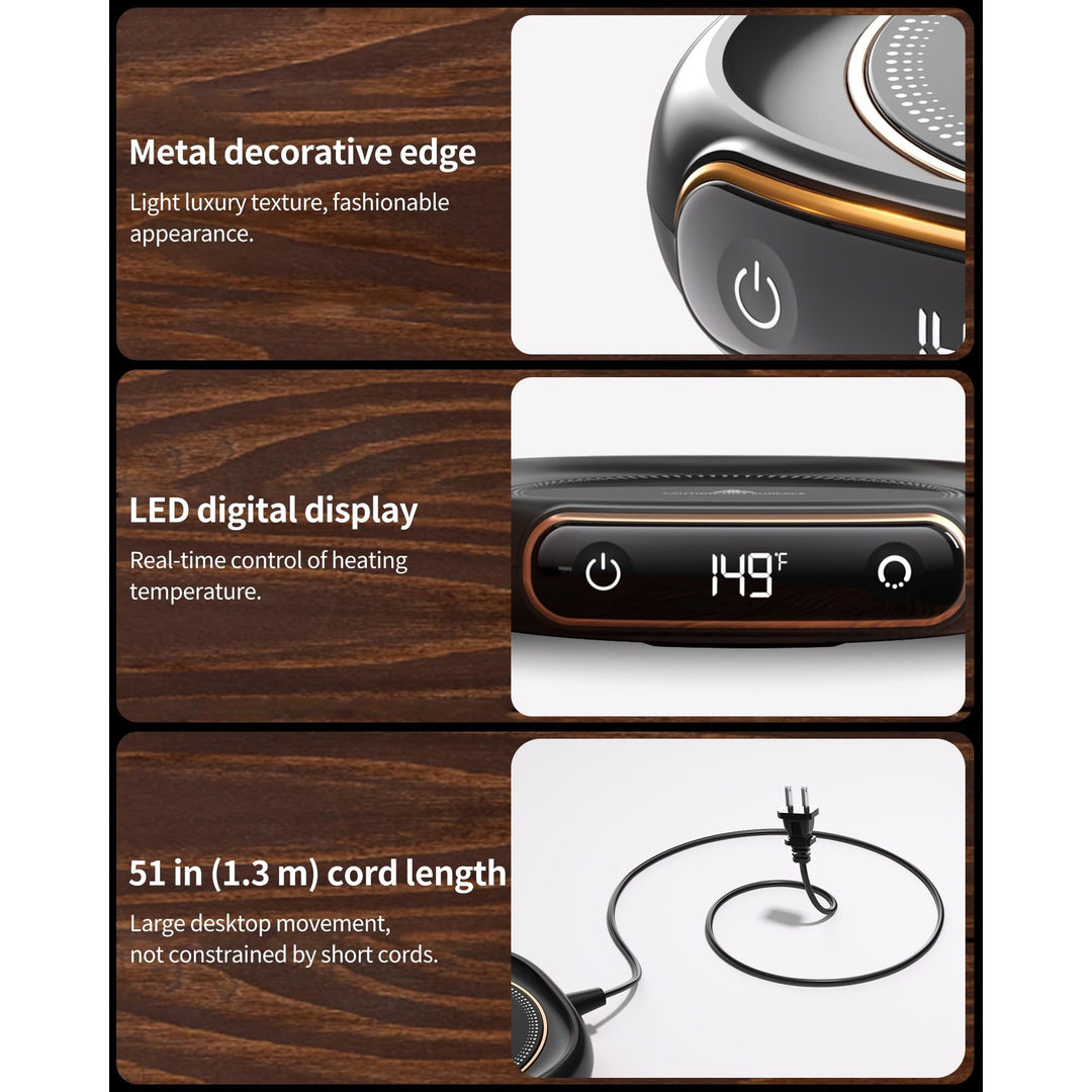 Lerat Smart Mug Warmer: Temp Control & Auto Shutoff