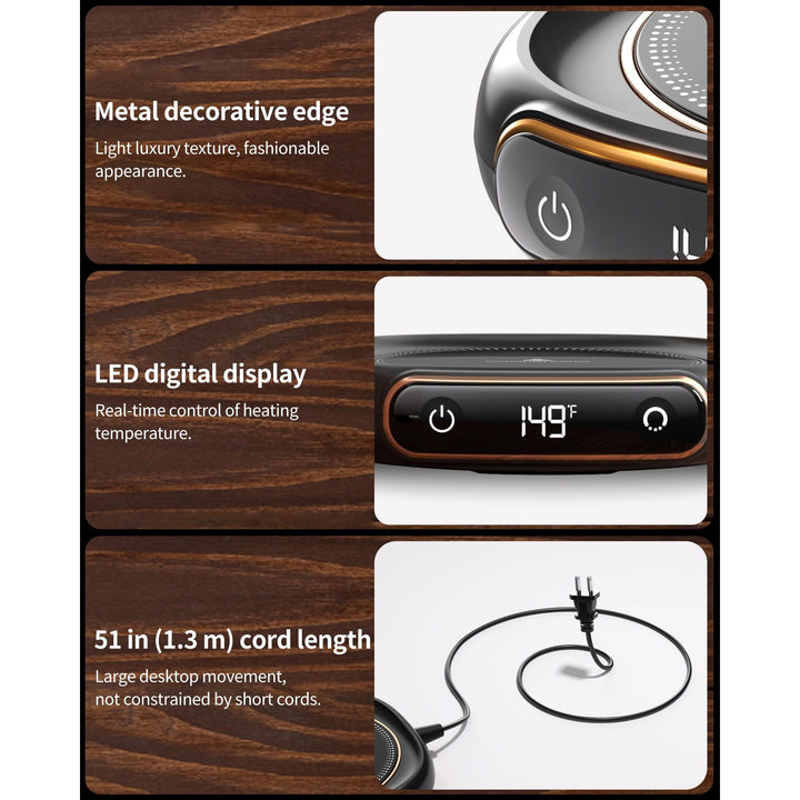 Lerat Smart Mug Warmer: Temp Control & Auto Shutoff