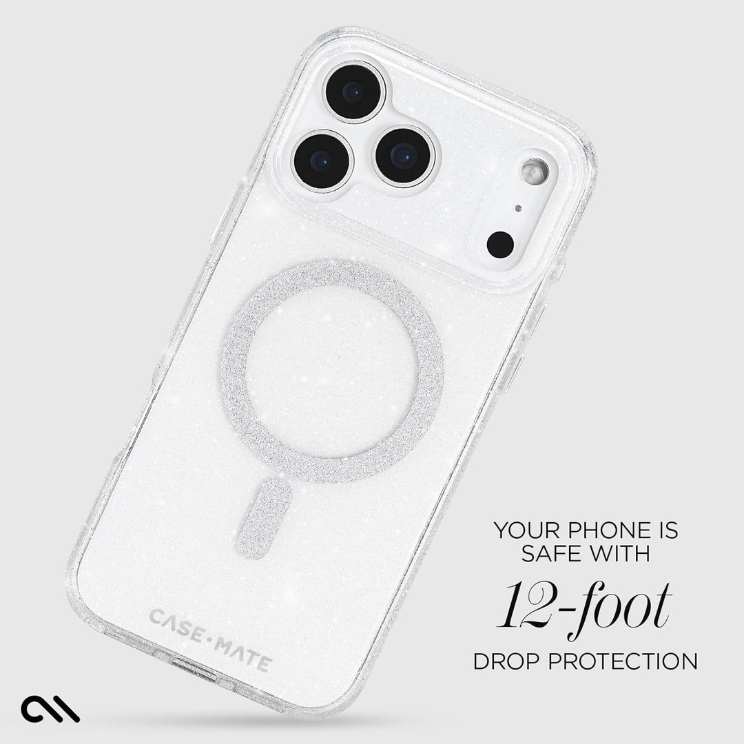 Gold Glitter MagSafe Case for iPhone 17 Pro Max, 12ft Drop