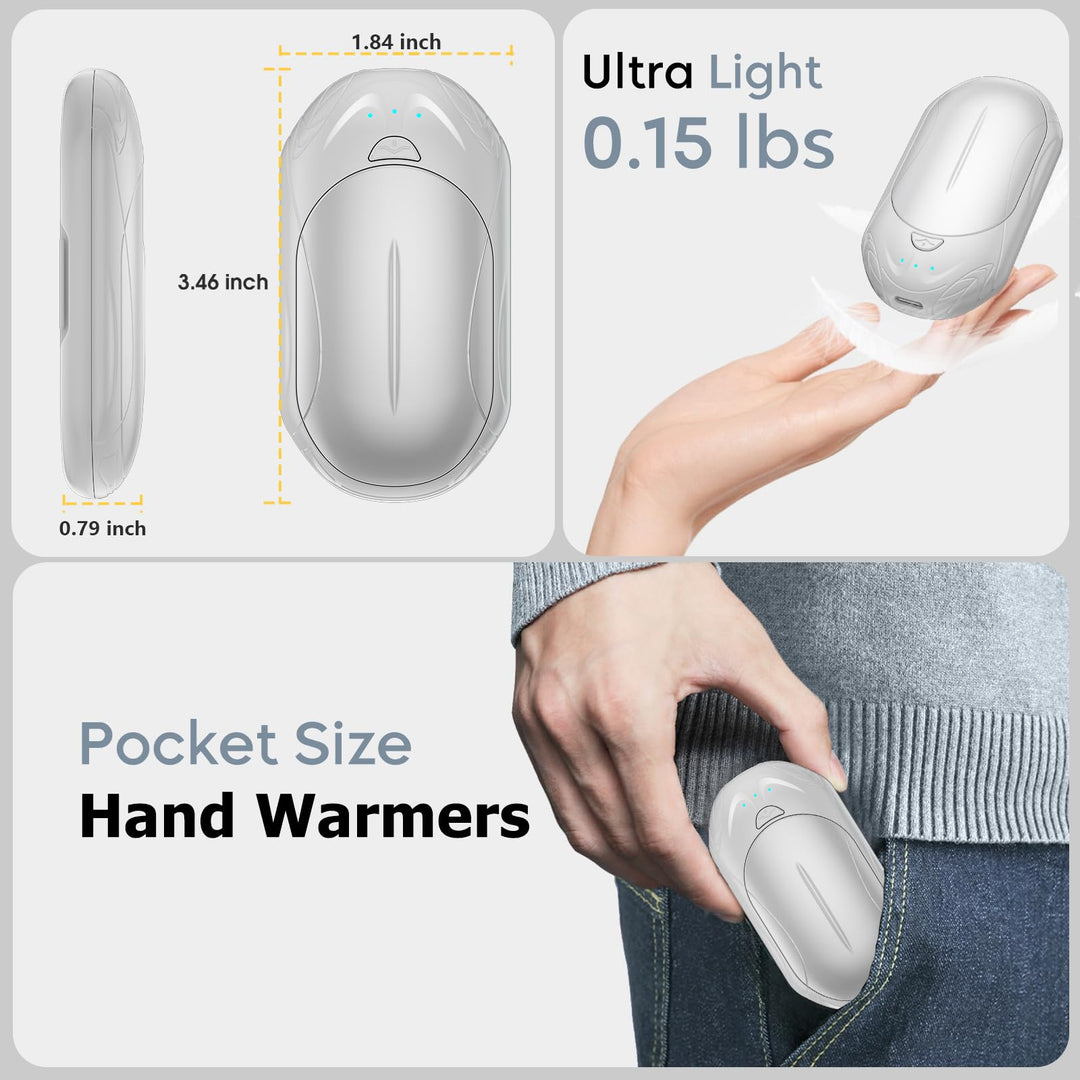 SmartHeat Duo: 20Hrs Rechargeable Hand Warmers