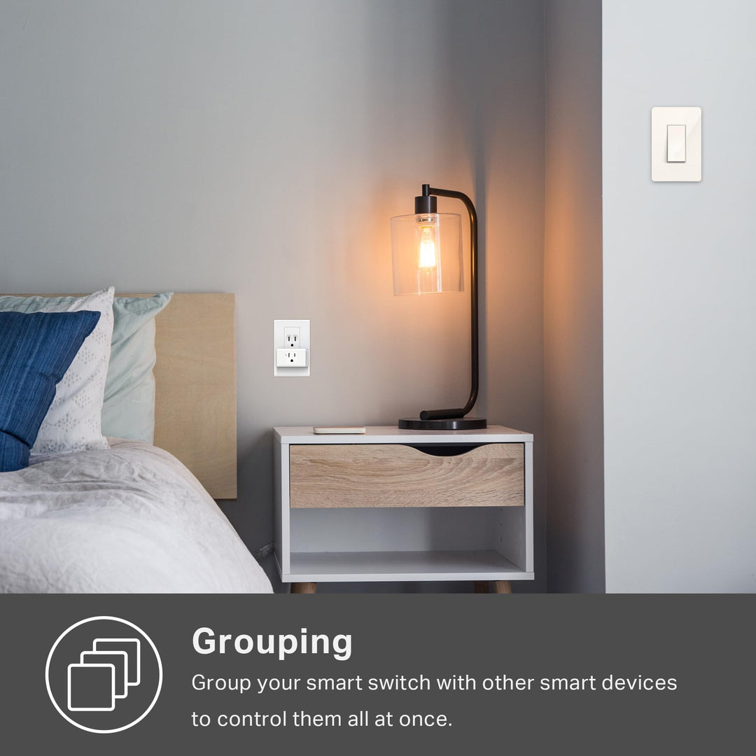 Kasa Smart Light Switch HS200, Single Pole, Needs Neutral Wire, 2.4GHz Wi-Fi Light Switch Works with Alexa and Google Home, UL Certified, No Hub Required , White - DOKUTRONIX