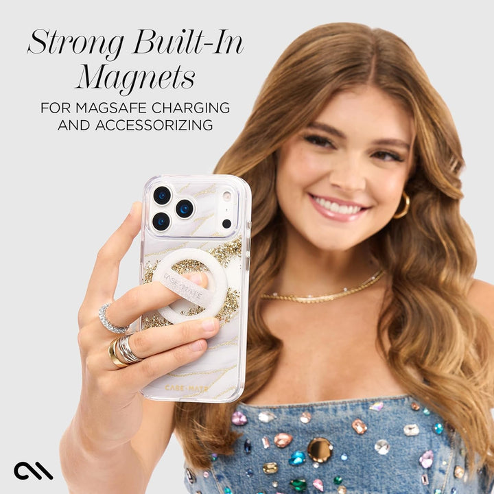 Gold Glitter MagSafe Case for iPhone 17 Pro Max, 12ft Drop