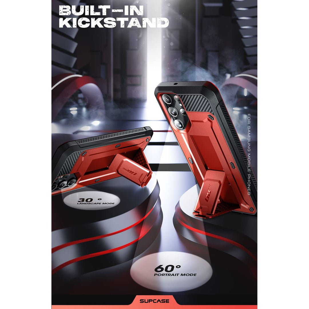 SUPCASE for Samsung Galaxy S23 Ultra Case with Stand, [Unicorn Beetle Pro] [2 Front Frames] [Built-in Screen Protector & Belt-Clip] Military-Grade Protection Phone Case for Galaxy S23 Ultra, Black - DOKUTRONIX