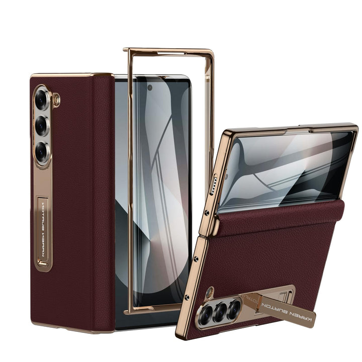 Galaxy ZFold 6 Luxe Leather Shield Case - Green