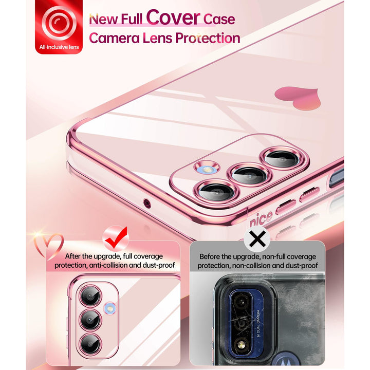 LeYi for Samsung Galaxy A15 5G Case: with Tempered Glass Screen Protector [2 Pcs]+ Full Camera Lens Protection,Love Heart Plating Girly Cute Luxury Shockproof Case, Cute Present for Mom, Dark Purple - DOKUTRONIX