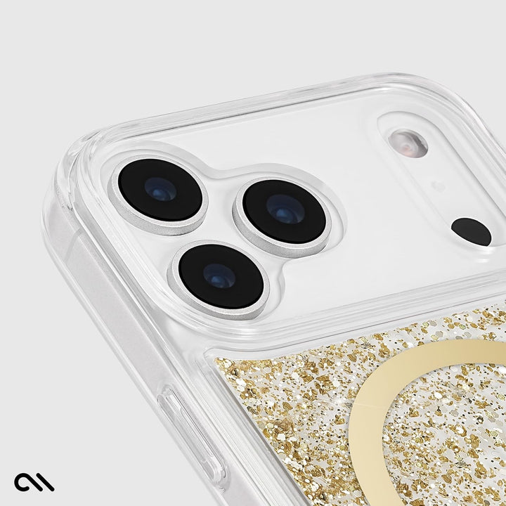 Gold Glitter MagSafe Case for iPhone 17 Pro Max, 12ft Drop
