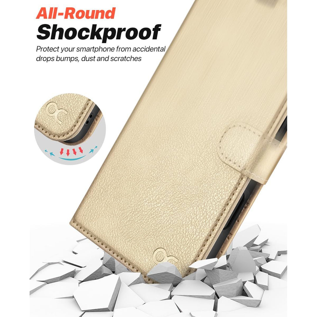 OCASE iPhone 16 Pro Detachable Wallet Case – PU Leather, RFID Blocking (Ice Blue)