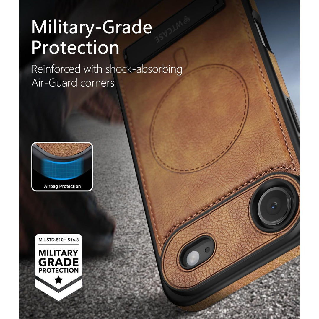 MagSafe SlimStand: Magnetic Leather Case for iPhone 17