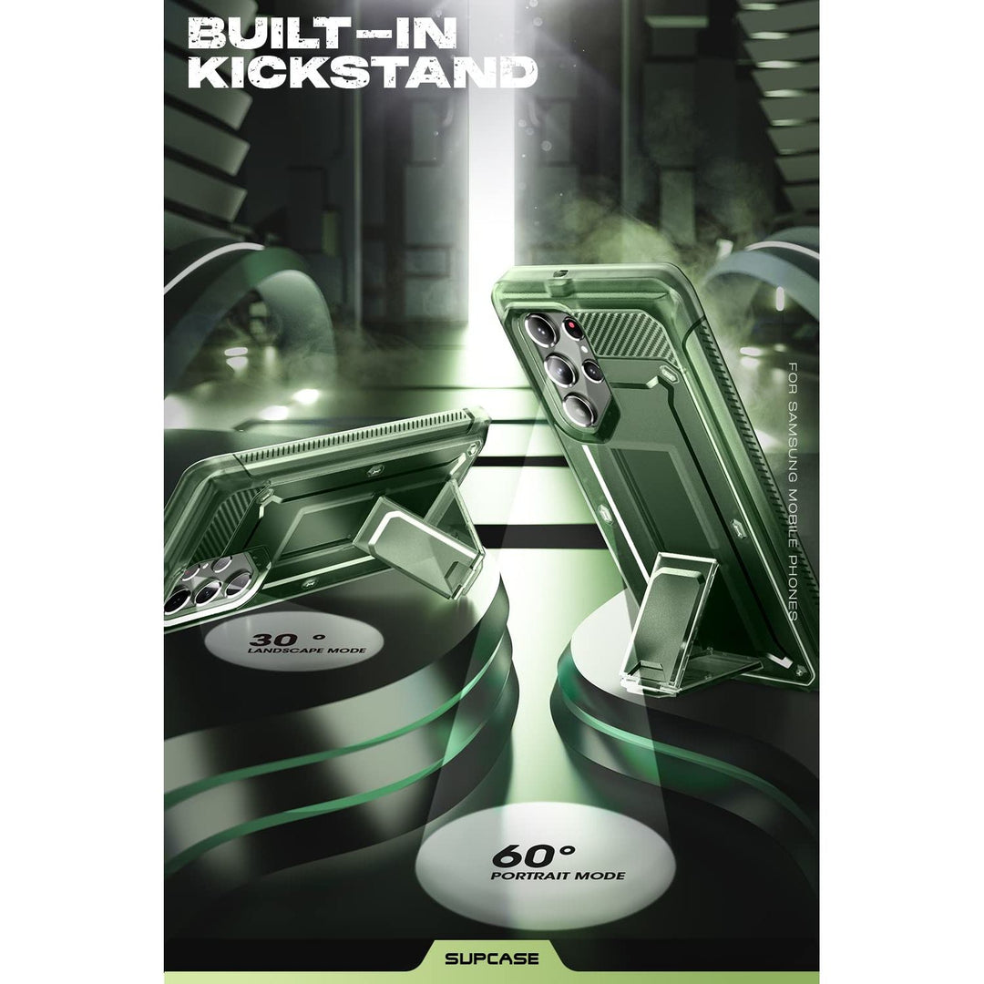 SUPCASE for Samsung Galaxy S23 Ultra Case with Stand, [Unicorn Beetle Pro] [2 Front Frames] [Built-in Screen Protector & Belt-Clip] Military-Grade Protection Phone Case for Galaxy S23 Ultra, Black - DOKUTRONIX