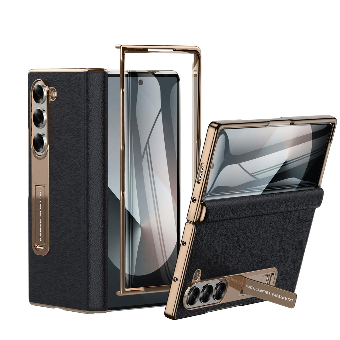 Galaxy ZFold 6 Luxe Leather Shield Case - Green