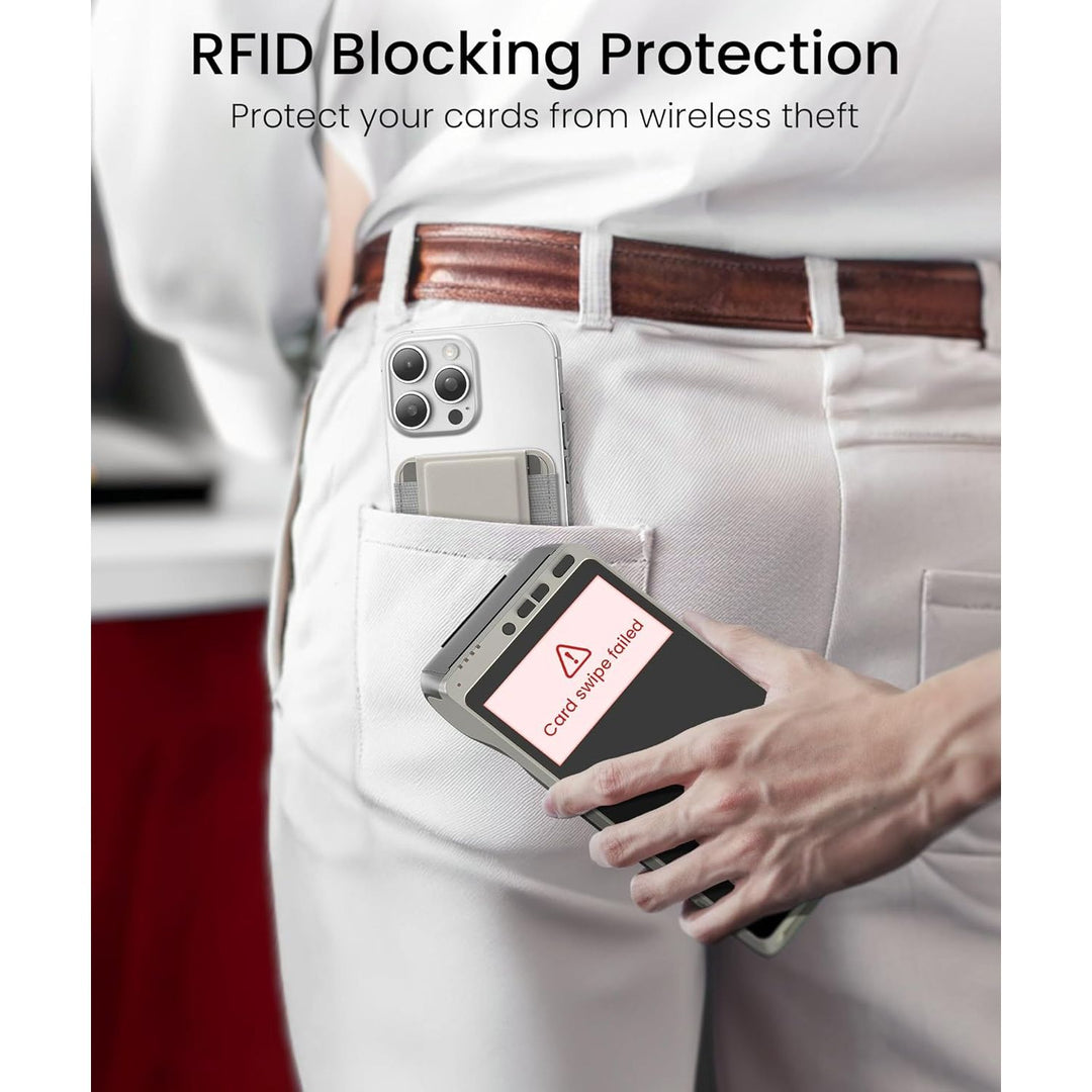 MagSafe Wallet Stand - Strong, RFID, 5 Card Fit - Stone - DOKUTRONIX