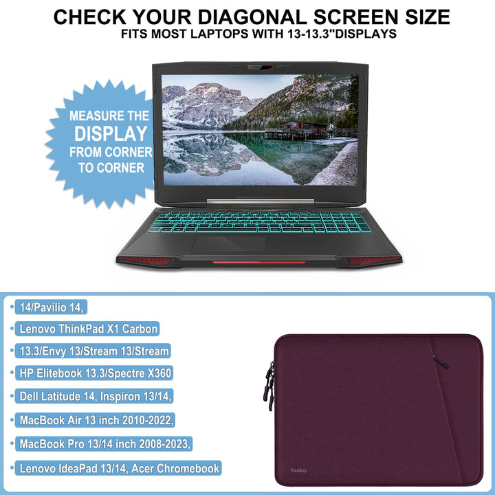 Gray Shockproof 13.3 Laptop Sleeve & Accessory Bag