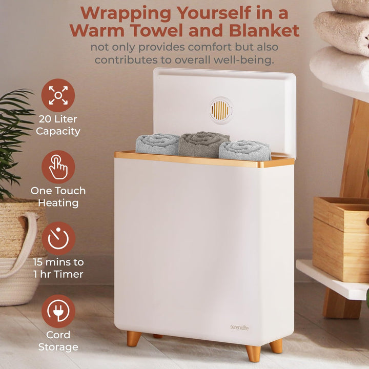 SereneLife Luxe Towel Warmer - Spa & Home Comfort