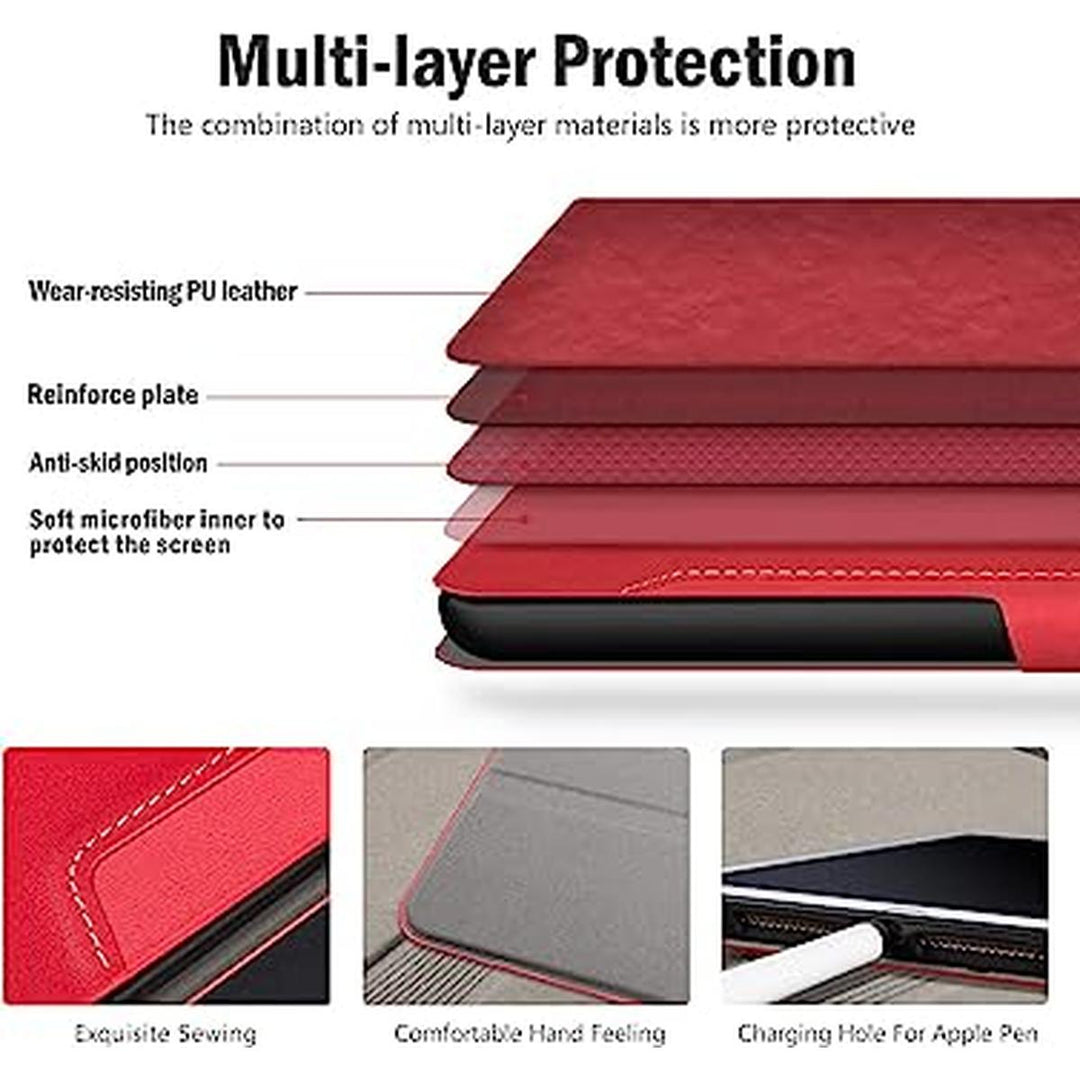 Antbox iPad Case 9/8 Gen with Pencil Holder - Red - DOKUTRONIX