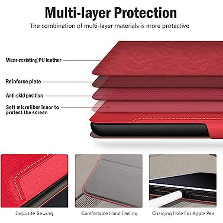 Antbox iPad Case 9/8 Gen with Pencil Holder - Red - DOKUTRONIX