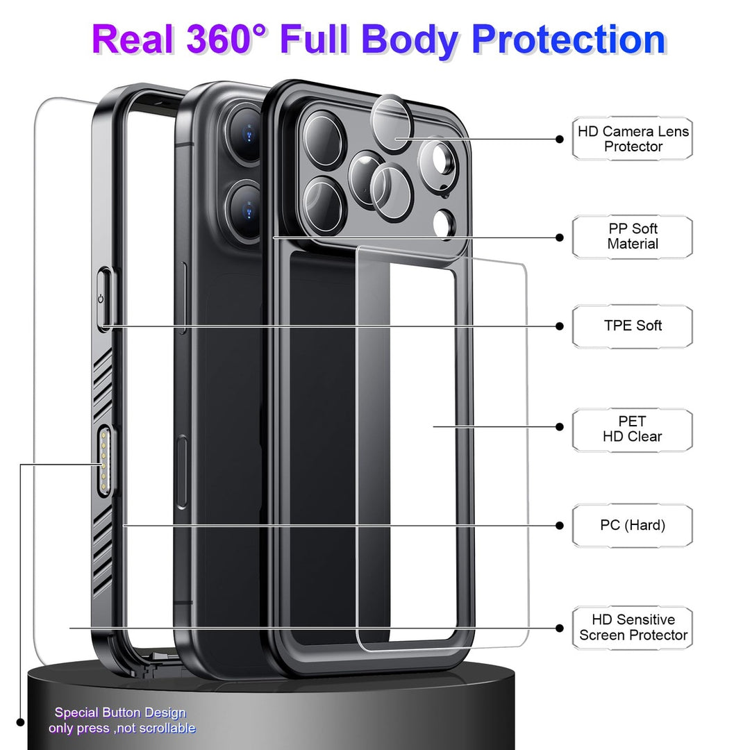 Temdan iPhone 17 Pro Max Case - Waterproof & Shockproof