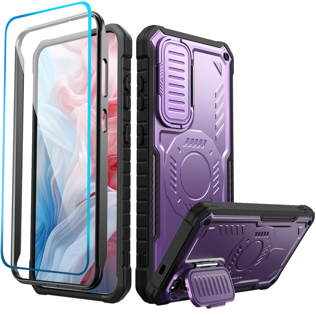 FITO for Samsung Galaxy A15 Case with Screen Protector, Military Grade Shockproof Phone Case with Camera Cover and Kickstand (Black) - DOKUTRONIX